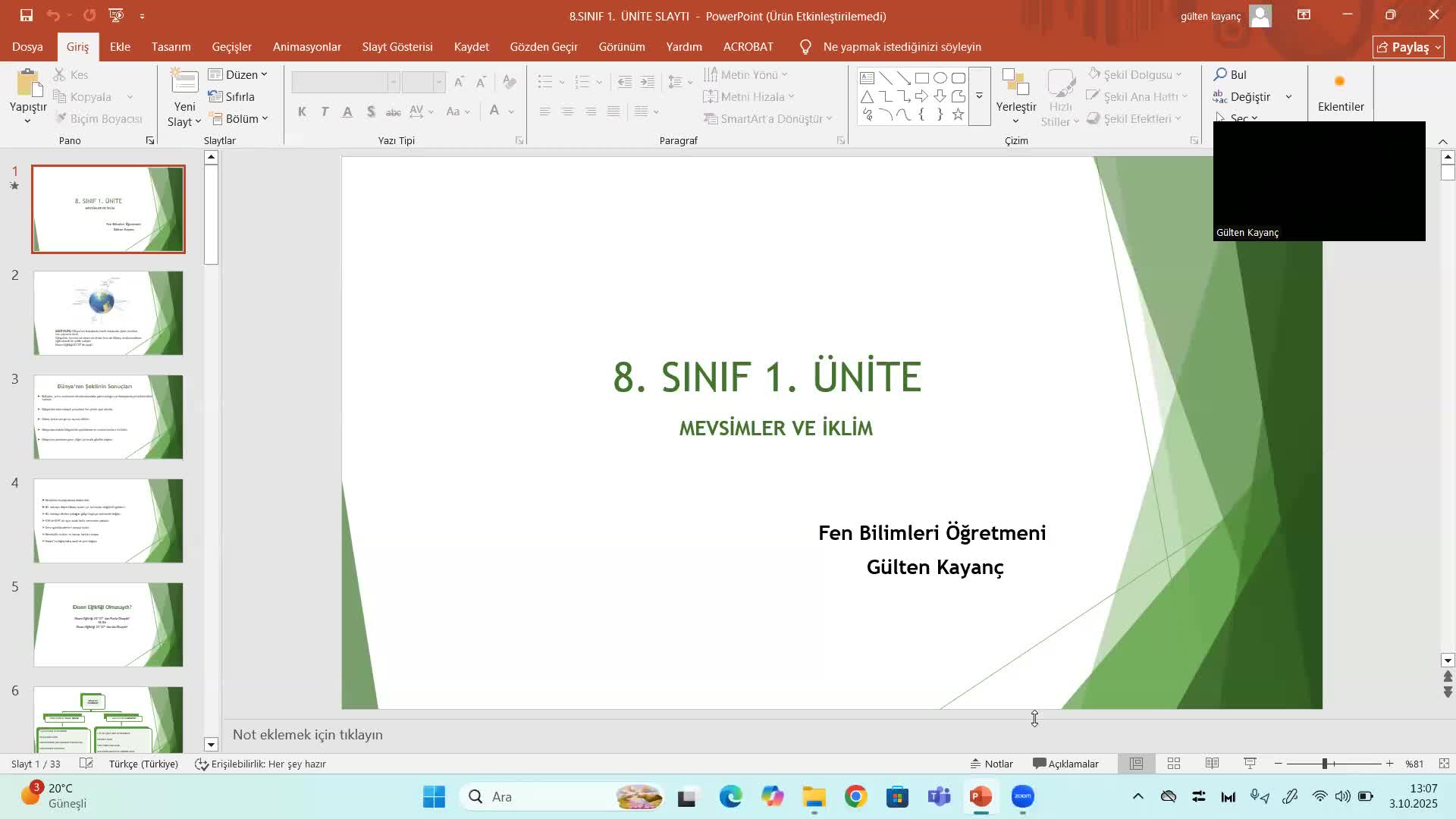 Fen Bilimleri Ders Videosu
